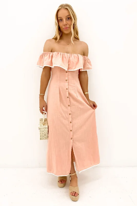 Aaron Midi Dress Blush Cozy Knit Midi Dress