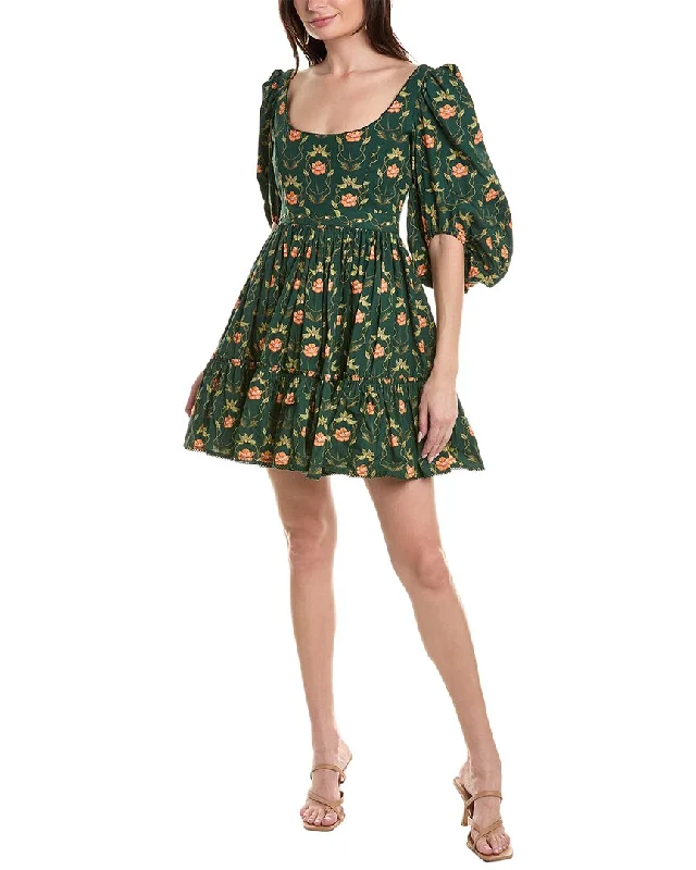 Agua Bendita Mini Dress Stylish Floral Print Mini Dress