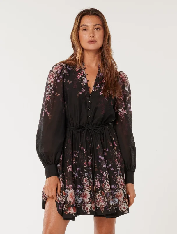 Anastasia Printed Skater Mini Dress Stylish Ribbed Mini Dress