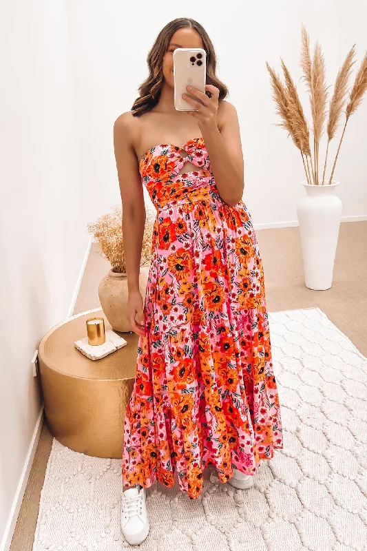 Arden Midi Dress Floral Comfortable Empire Waist Midi Dress