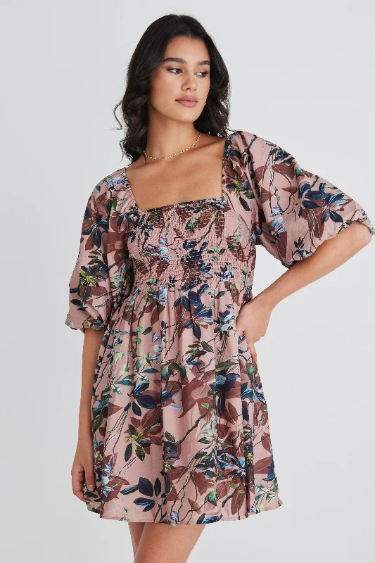 Bea Blush Paradise LS Rouched Empire Bodice Mini Dress Stylish Button-Down Mini Dress Bea Blush Paradise LS Rouched Empire Bodice Mini Dress Stylish Button-Down Mini Dress