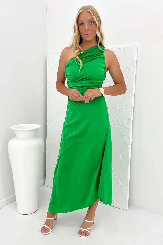 Caralee Midi Dress Green Stylish Long Sleeve Floral Midi Dress