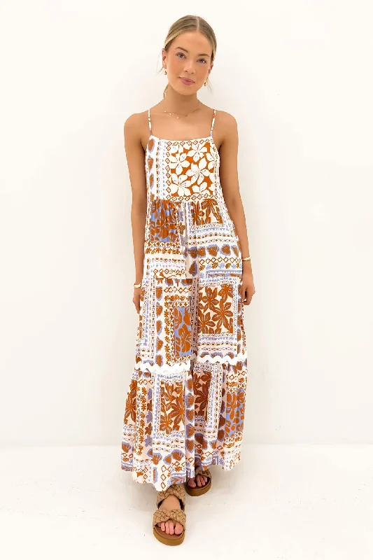Channing Midi Dress Phoenix Palm Trendy Long Sleeve Midi Dress