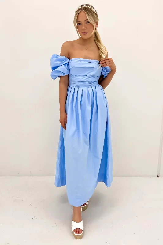 Dempsey Midi Dress Blue Fashionable Fitted Midi Dress