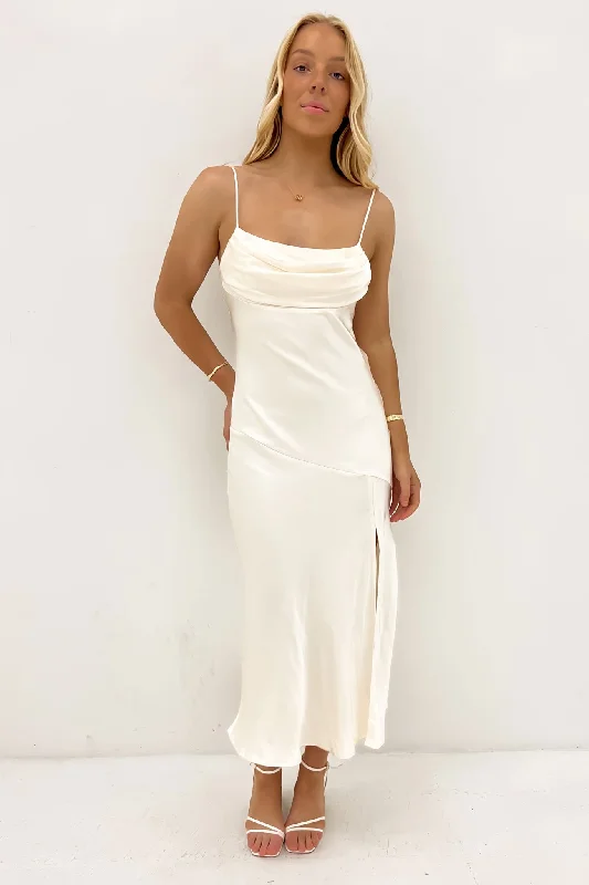 Edie Midi Dress Oyster Trendy A-Line Midi Dress