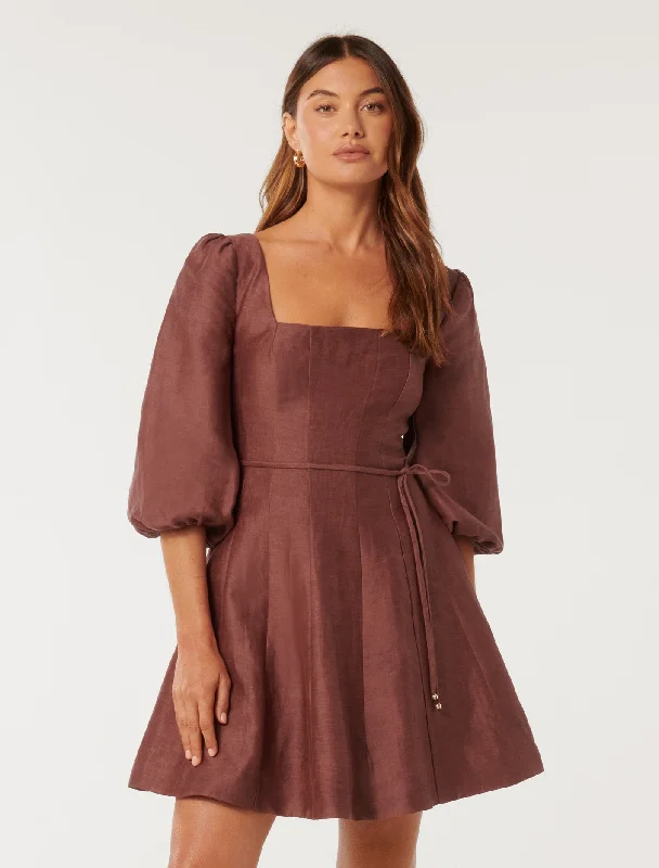 Eleanor Skater Mini Dress Elegant Mini Dress with Ruffles