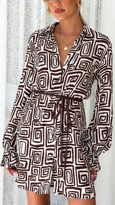 Ibai Mini Dress - Cairo Print Trendy Tie-Dye Mini Dress