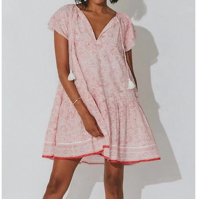Jaya Mini Dress In Pink Stylish Floral Print Mini Dress