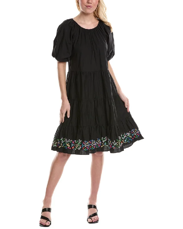 Johnny Was Amanza Eyelet Mini Dress Cozy Jersey Mini Dress