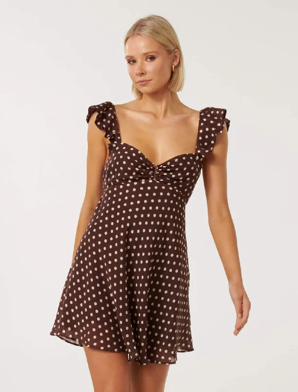 Keeva Flutter Sleeve Mini Dress Cozy Sweater Mini Dress