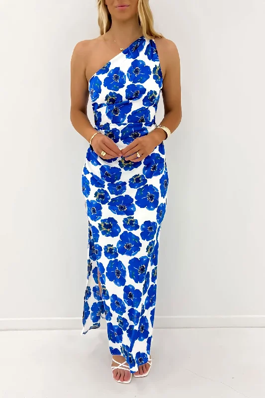Kyarna Midi Dress Blue Cozy A-Line Midi Dress