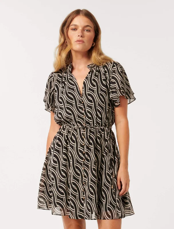 Maria Petite Skater Mini Dress Fashionable A-Line Mini Dress
