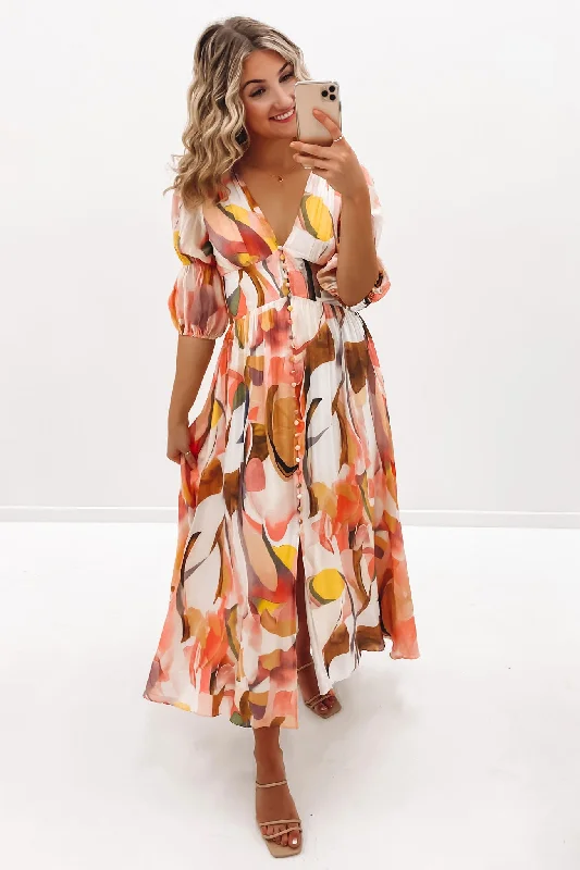Matilda Midi Dress Multi Elegant Velvet Midi Dress