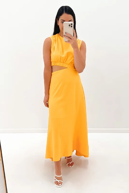 Max Midi Dress Mustard Stylish Animal Print Midi Dress