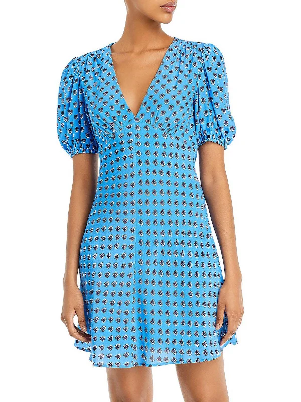 Mini Milla Womens Sundress Puff Sleeve Mini Dress Trendy Floral Mini Dress