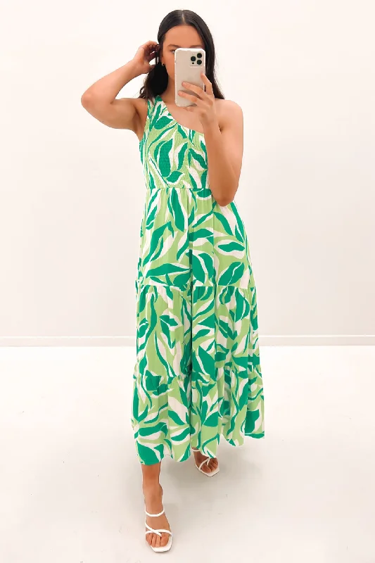 Monroe Midi Dress Green Fashionable Sheer Sleeve Midi Dress