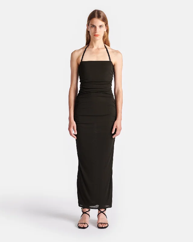 Eliz - Printed Mesh-Jersey Midi Dress - Anthracite Fashionable Chiffon Midi Dress