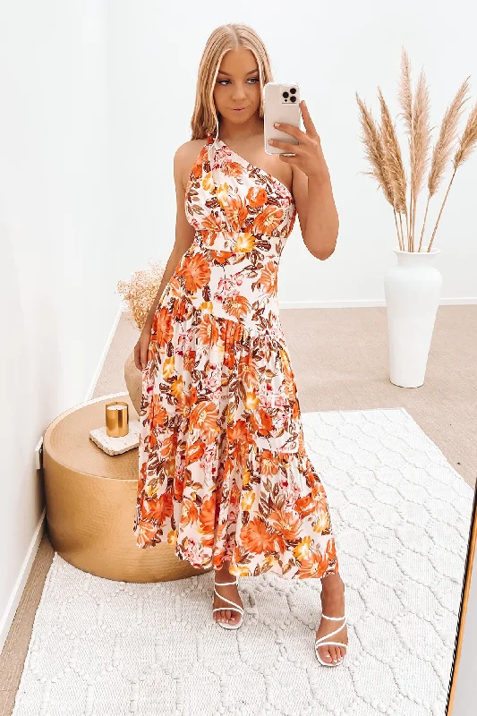 Oaklee Midi Dress Floral Comfortable Button Front Midi Dress
