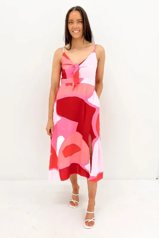 Remi Midi Dress Roja Stylish Striped Midi Dress