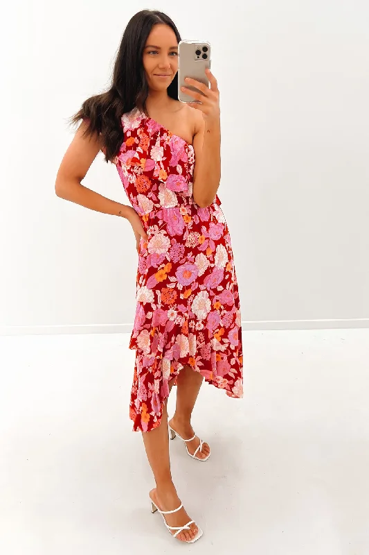Sandee Midi Dress Pink Delight Trendy Shift Midi Dress