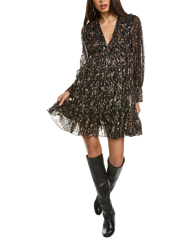 Sandro Fil Coupe Silk-Blend Mini Dress Stylish Summer Mini Dress