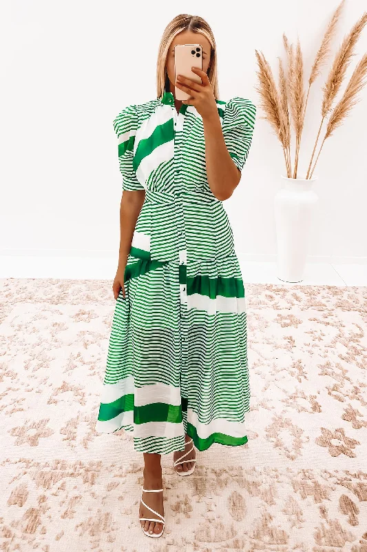 Sasha Midi Dress Green Fashionable Casual Midi Dress
