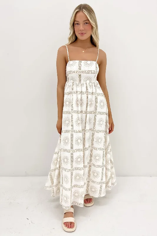 Sofia Midi Dress Greek Sun Fashionable A-Line Midi Dress