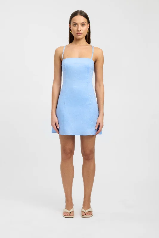 Tahiti Cross Back Mini Dress Fashionable Mini Dress with Slits
