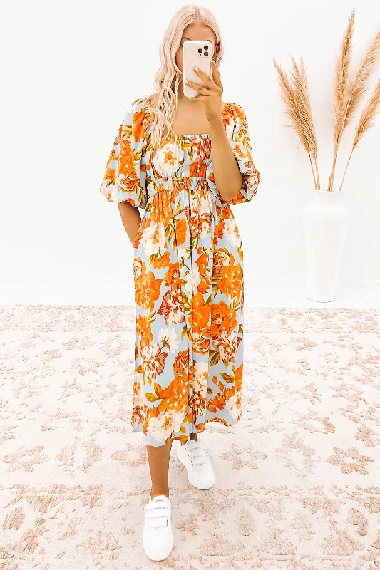 Thea Midi Dress Floral Fashionable Polka Dot Midi Dress