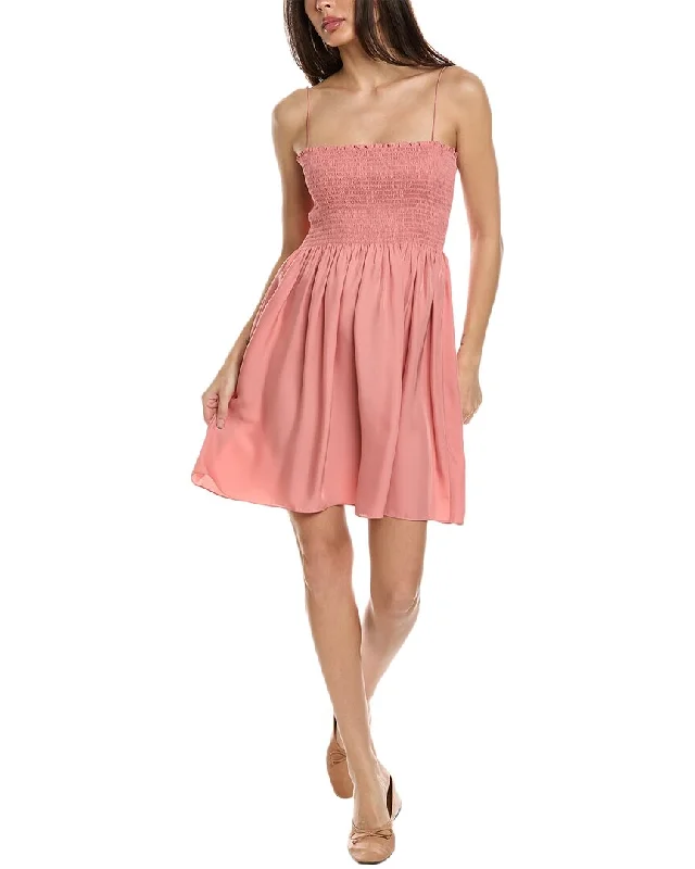 Theory Smocked Mini Dress Elegant Mini Dress with Ruffles