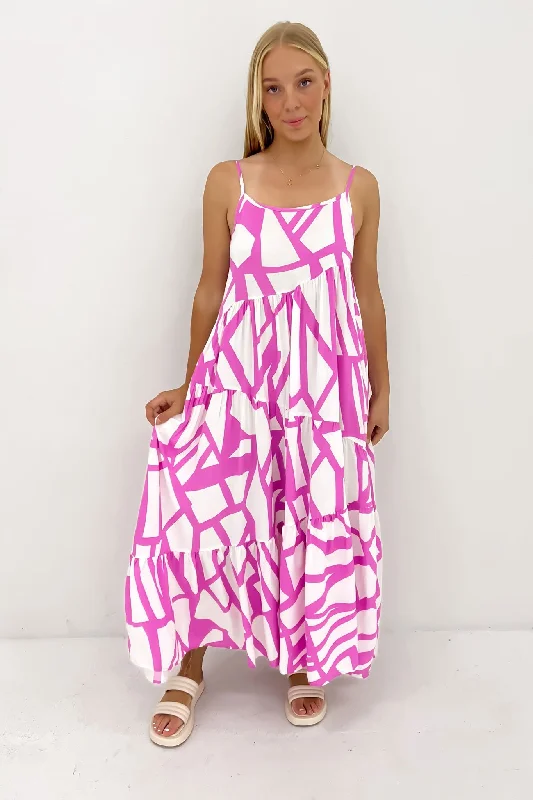 Waylon Midi Dress Purple Esme Comfortable Adjustable Strap Midi Dress