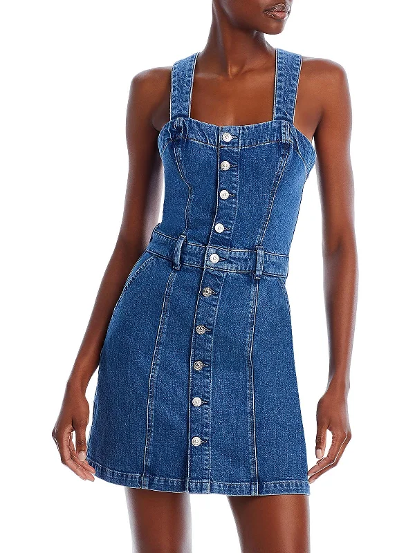 Womens Daytime Short Mini Dress Elegant Mini Dress with Pleats