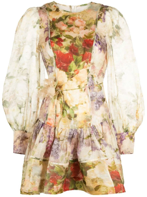 Women's Sensory Flip Mini Dress In Multi Stylish Sweetheart Neck Mini Dress
