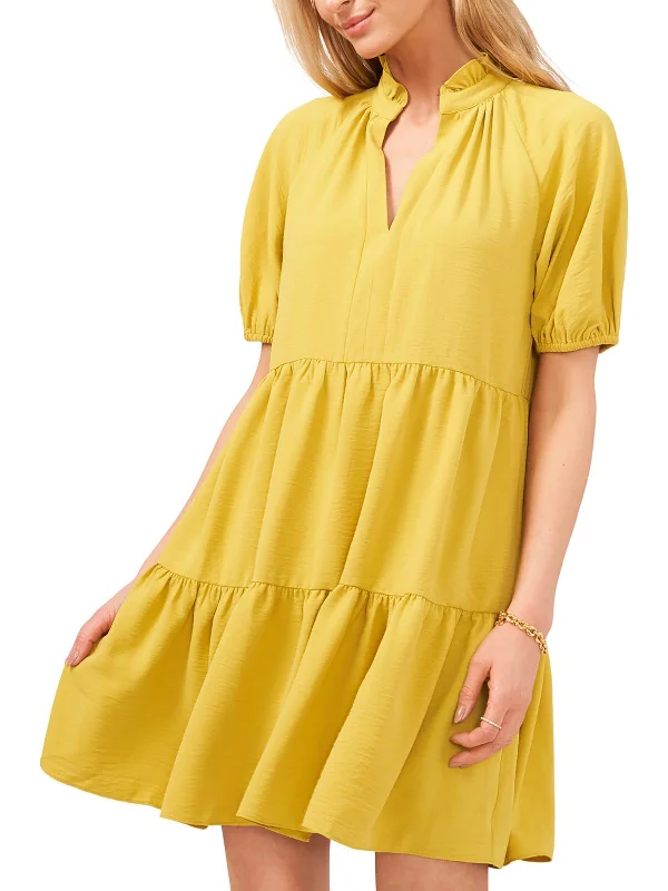 Womens Tiered Short Mini Dress Chic Bohemian Mini Dress