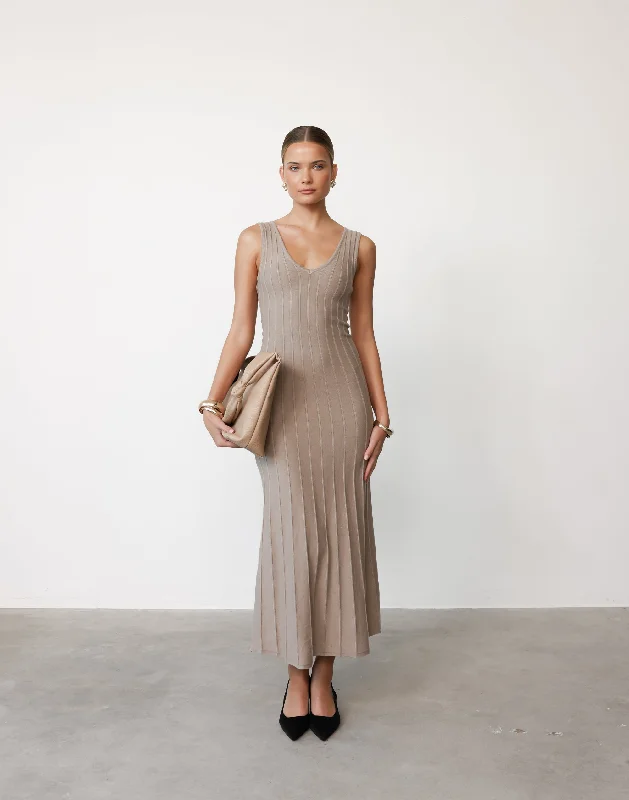 Aurelia Maxi Dress (Ash) Elegant Maxi Dress with Slit