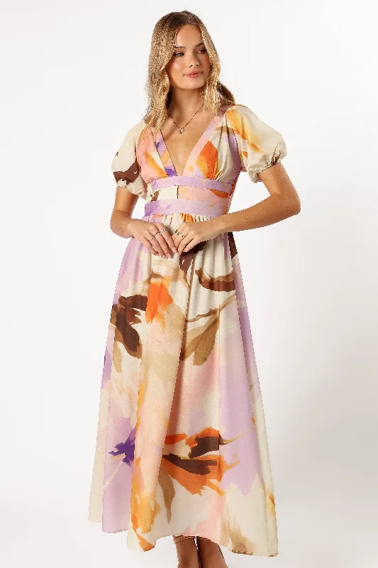 Christoff Maxi Dress - Floral Comfortable Long-Sleeve Maxi Dress