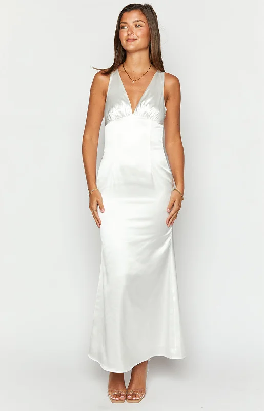 Clara White Maxi Dress Classic Tulle Maxi Dress