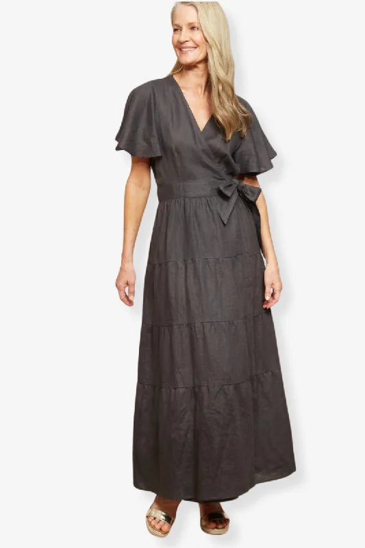 Eb & Ive - Halcyon Maxi Dress - Oyster Comfortable Maxi Dress with Slits