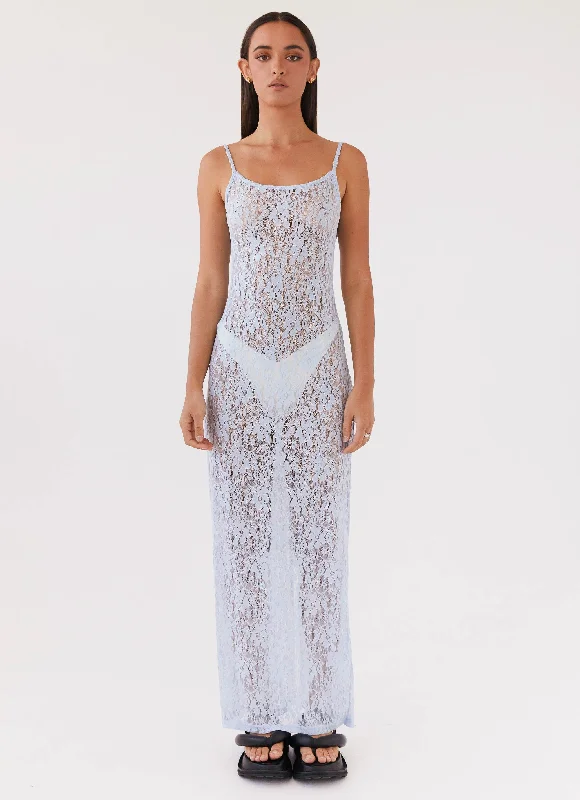 Gravity Lace Maxi Dress - Baby Blue Comfortable Cotton Maxi Dress