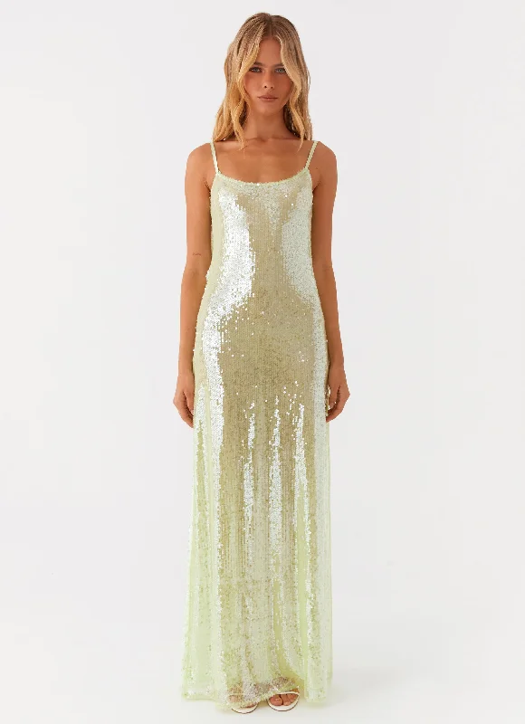 Higher Level Sequin Maxi Dress - Mint Stylish Boho Chic Maxi Dress