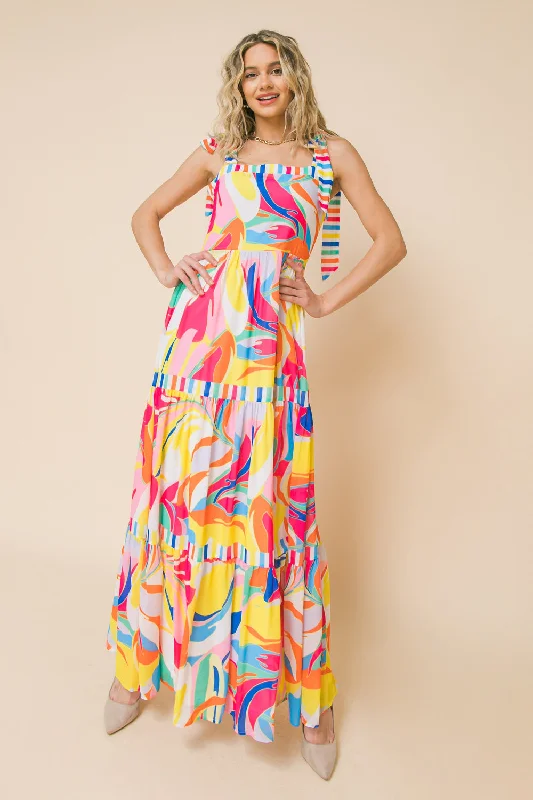 TEA PARTY WOVEN MAXI DRESS Comfortable Casual Maxi Dress