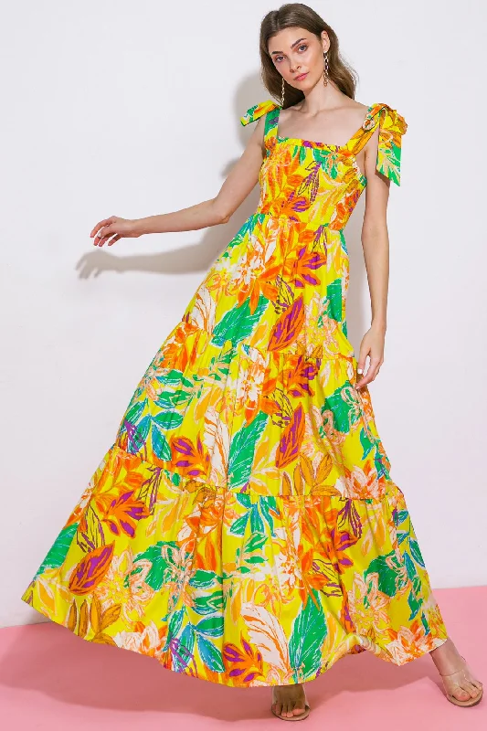 FORGET YOUR TROUBLES POPLIN MAXI DRESS Chic Sleeveless Maxi Dress