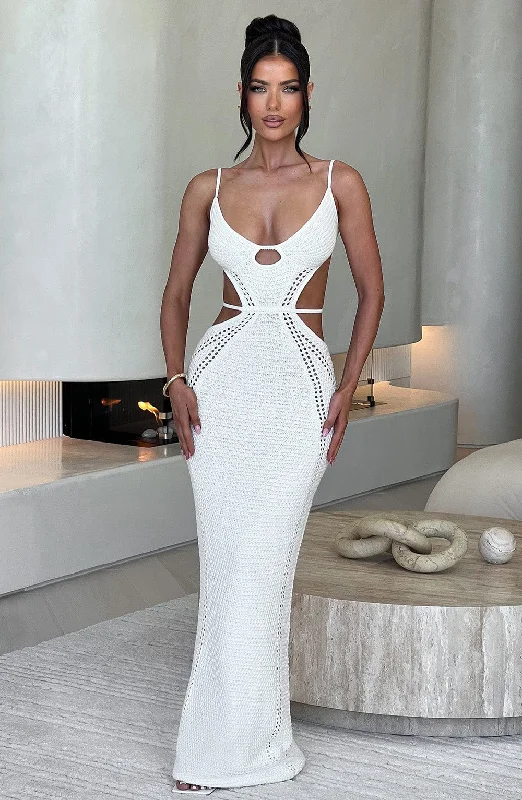 Josefina Maxi Dress - White Cozy Longline Maxi Dress