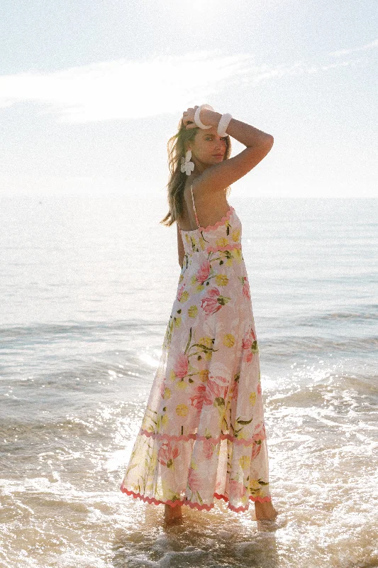 Layla Maxi Dress - Acacia Blossom Comfortable Plunging Neckline Maxi Dress