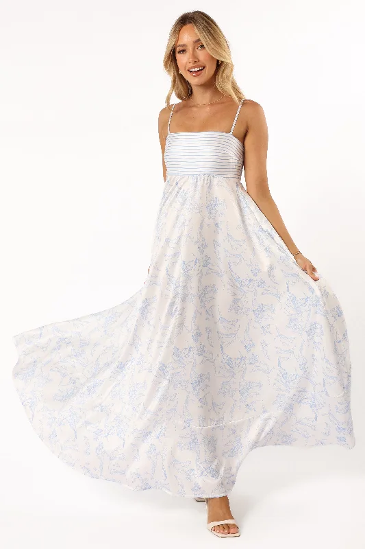 Mckay Maxi Dress - Blue Trendy Printed Maxi Dress