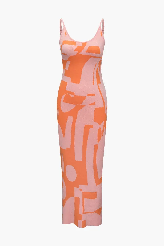 Contrast Knit Slip Maxi Dress Fashionable Faux Wrap Maxi Dress