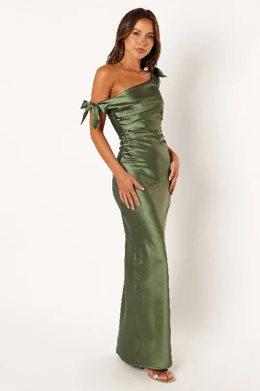 Selma Off Shoulder Maxi Dress - Olive Chic Summer Maxi Dress