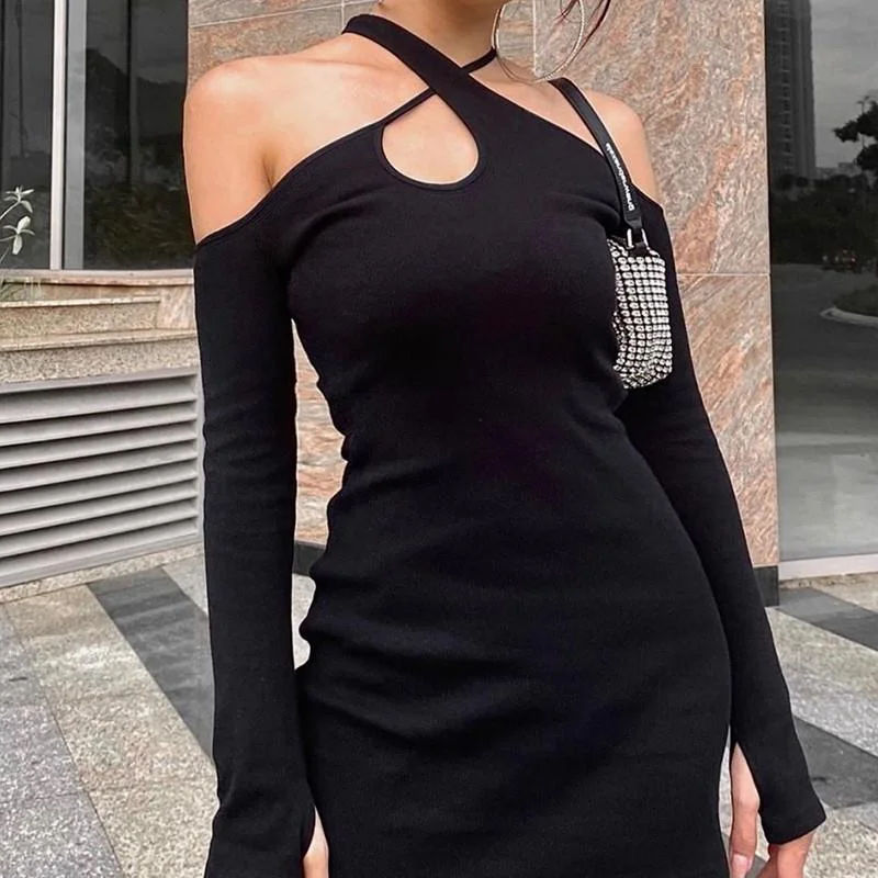 FashionSierra - Sexy Black Bodycon Mini Dress