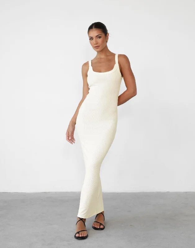 Skyler Maxi Dress (Off White) Comfortable Bohemian Maxi Dress