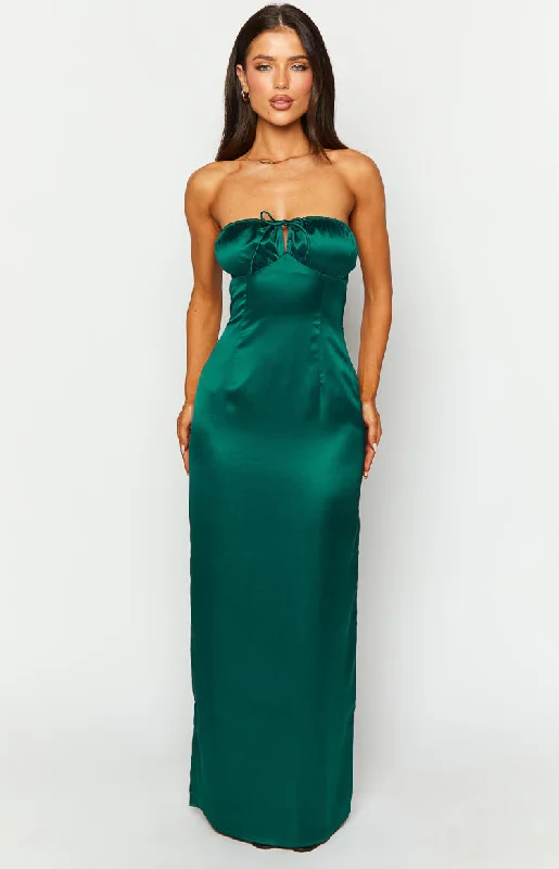 Soph Emerald Maxi Dress Elegant Tiered Maxi Dress